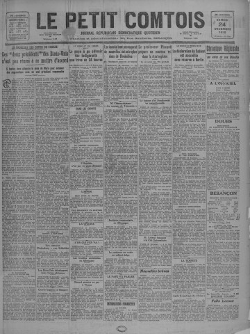 24/12/1932 - Le petit comtois [Texte imprimé] : journal républicain démocratique quotidien