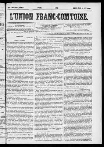 29/10/1872 - L'Union franc-comtoise [Texte imprimé]