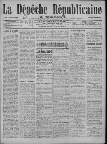 14/01/1913 - La Dépêche républicaine de Franche-Comté [Texte imprimé]