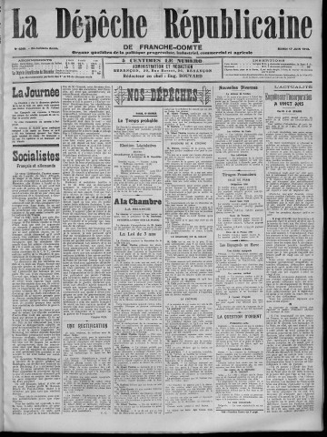 17/06/1913 - La Dépêche républicaine de Franche-Comté [Texte imprimé]