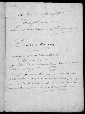 Ms 1783 - Mémoires historiques et juridiques de Jean-Baptiste d'Auxiron
