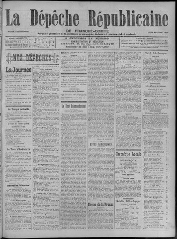 27/07/1911 - La Dépêche républicaine de Franche-Comté [Texte imprimé]