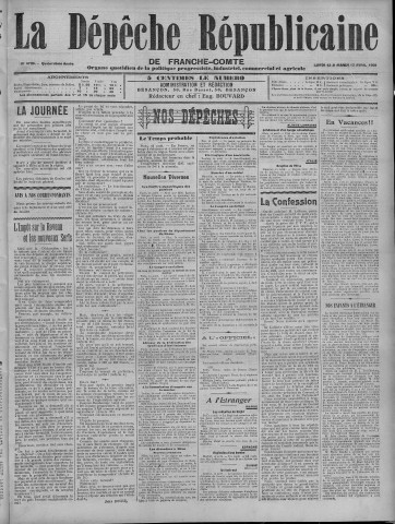 13/04/1909 - La Dépêche républicaine de Franche-Comté [Texte imprimé]