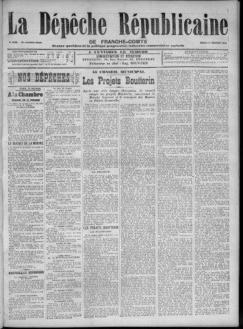17/02/1914 - La Dépêche républicaine de Franche-Comté [Texte imprimé]