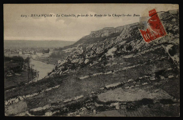 Besançon - La Citadelle, prise de la Route de la Chapelle-des-Buis [image fixe] , 1904/1930