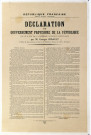 Déclaration du Gouvernement provisoire de la République -1946, affiche