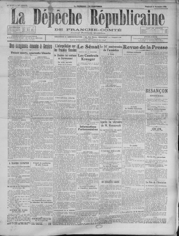 11/11/1932 - La Dépêche républicaine de Franche-Comté [Texte imprimé]