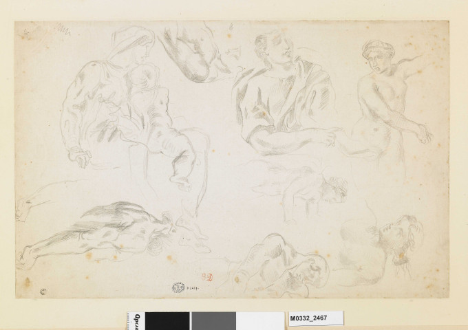 Feuille de croquis d'après des gravures