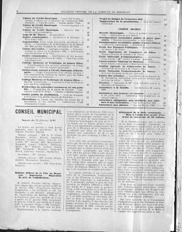Registre des délibérations du Conseil municipal pour les années 1946 à 1950 (imprimé) avec table alphabétique.