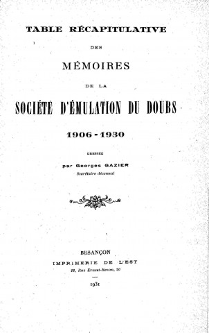 01/01/1906 - Mémoires de la Société d'émulation du Doubs [Texte imprimé]