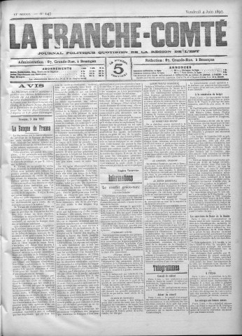 04/06/1897 - La Franche-Comté : journal politique de la région de l'Est