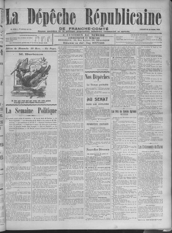 22/03/1908 - La Dépêche républicaine de Franche-Comté [Texte imprimé]