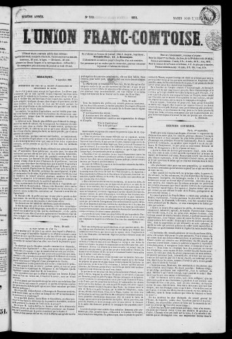 02/09/1851 - L'Union franc-comtoise [Texte imprimé]