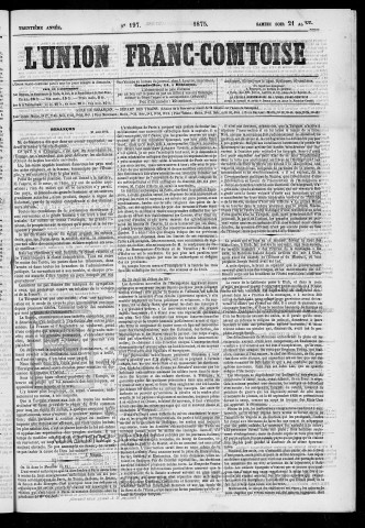 21/08/1875 - L'Union franc-comtoise [Texte imprimé]