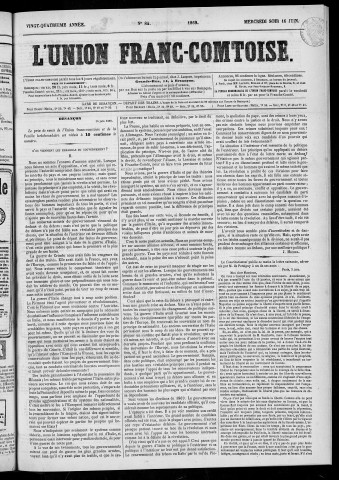 16/06/1869 - L'Union franc-comtoise [Texte imprimé]