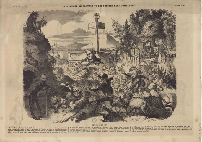 La majorité de panurge, ou les bergers dans l'embarras [image fixe] / Dumont ; Bertall , Paris, 1849