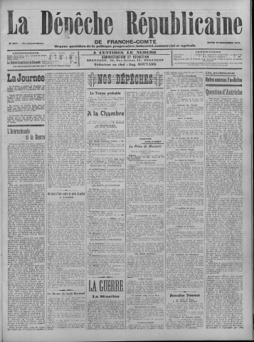 19/11/1912 - La Dépêche républicaine de Franche-Comté [Texte imprimé]