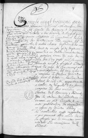 Comptes de la Ville de Besançon, recettes et dépenses, Compte de François Morel (1er juin 1669 - 31 mai 1670)