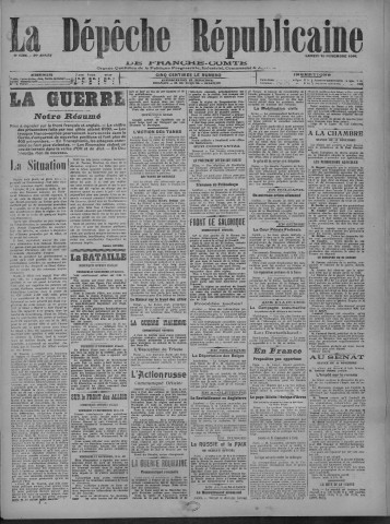 18/11/1916 - La Dépêche républicaine de Franche-Comté [Texte imprimé]
