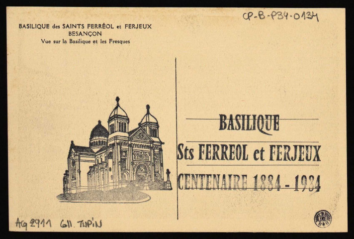 Besançon. - Basilique des Saints Férréol et Ferjeux - Vue sur la Basilique et les Fresques [image fixe] , Besançon, 1930/1984