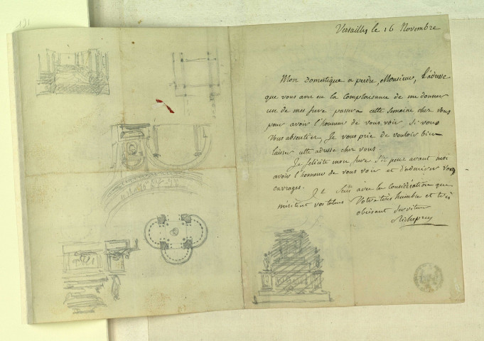 Tombeau d'Agamemnon dans une crypte. Projet de décor de théâtre / Pierre-Adrien Pâris , [S.l.] : [P.-A. Pâris], [1700-1800]