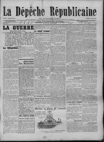 26/06/1915 - La Dépêche républicaine de Franche-Comté [Texte imprimé]