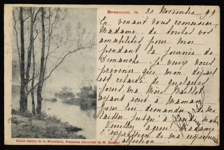 Besançon - Bains Salins de la Mouillère. Panneau décoratif de M. Boudot [image fixe] , 1897/1899