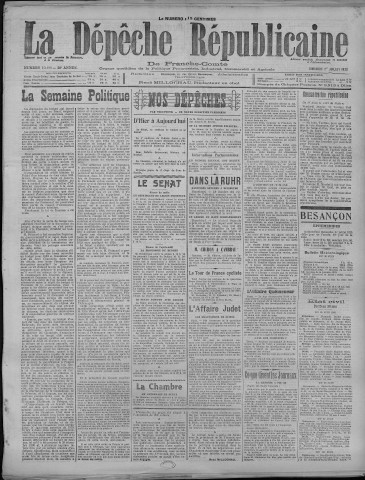01/07/1923 - La Dépêche républicaine de Franche-Comté [Texte imprimé]