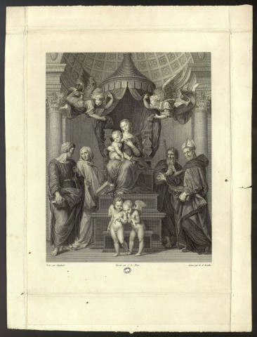 [La sainte Famille et saint Pierre] [image fixe] / Peint par Rachael. Dessiné par J.B Wicar. Gravé par B.A. Nicollet , 1763/1801