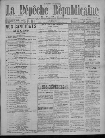 14/05/1922 - La Dépêche républicaine de Franche-Comté [Texte imprimé]