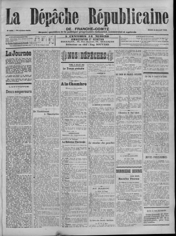 09/07/1912 - La Dépêche républicaine de Franche-Comté [Texte imprimé]