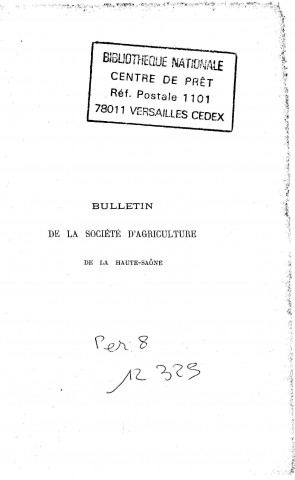 01/01/1893 - Bulletin de la Société d'agriculture, sciences et arts du département de la Haute-Saône [Texte imprimé]