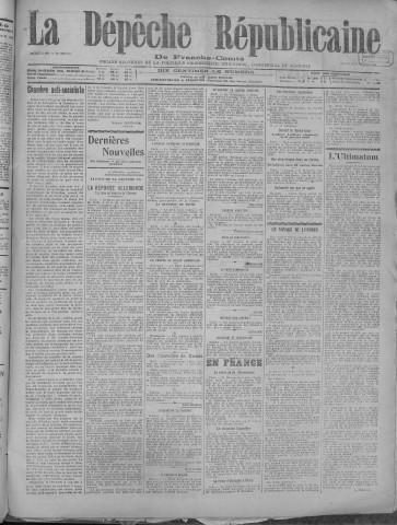 16/12/1919 - La Dépêche républicaine de Franche-Comté [Texte imprimé]
