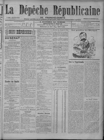 25/12/1910 - La Dépêche républicaine de Franche-Comté [Texte imprimé]
