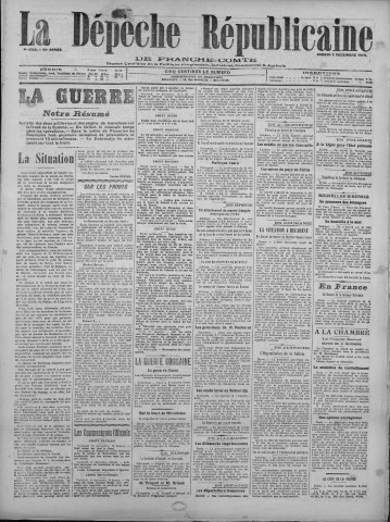 02/12/1916 - La Dépêche républicaine de Franche-Comté [Texte imprimé]
