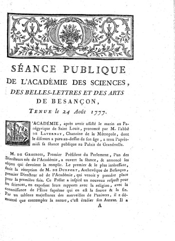 1777 - Séance publique