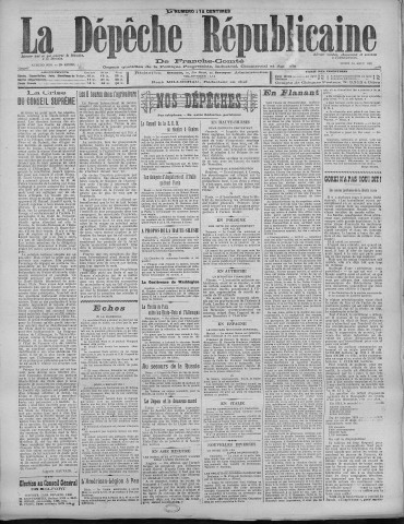 15/08/1921 - La Dépêche républicaine de Franche-Comté [Texte imprimé]