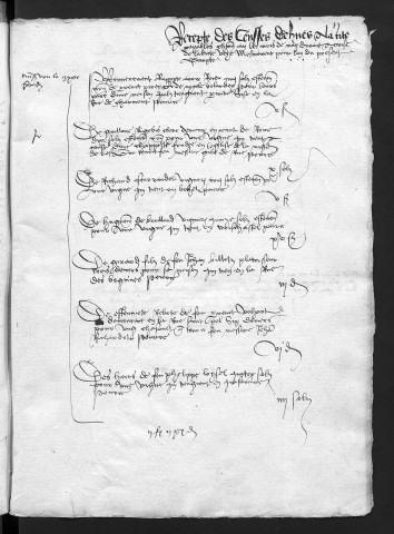 Comptes de la Ville de Besançon, recettes et dépenses, Compte de Pierre de Chaffoy (1er janvier - 31 décembre 1496)