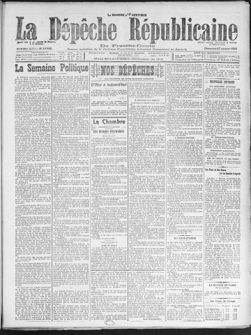27/01/1924 - La Dépêche républicaine de Franche-Comté [Texte imprimé]