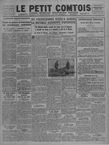 24/05/1940 - Le petit comtois [Texte imprimé] : journal républicain démocratique quotidien