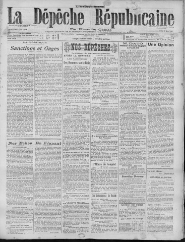 10/03/1921 - La Dépêche républicaine de Franche-Comté [Texte imprimé]
