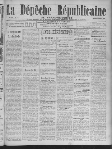 10/02/1908 - La Dépêche républicaine de Franche-Comté [Texte imprimé]