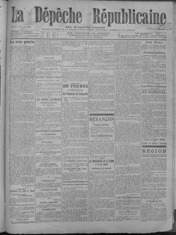 23/12/1918 - La Dépêche républicaine de Franche-Comté [Texte imprimé]