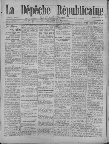 21/07/1919 - La Dépêche républicaine de Franche-Comté [Texte imprimé]