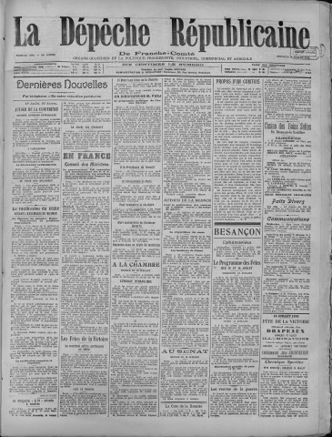 11/07/1919 - La Dépêche républicaine de Franche-Comté [Texte imprimé]