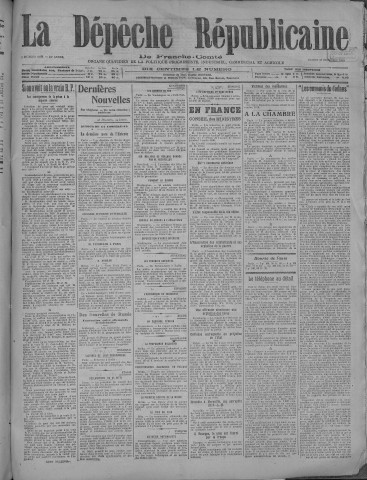 27/12/1919 - La Dépêche républicaine de Franche-Comté [Texte imprimé]