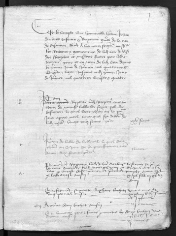 Comptes de la Ville de Besançon, recettes et dépenses, Compte de Jehan d'Arbois (1er janvier 1454 - 1er janvier 1455)