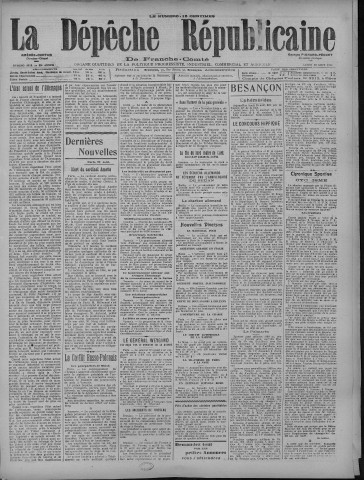 30/08/1920 - La Dépêche républicaine de Franche-Comté [Texte imprimé]
