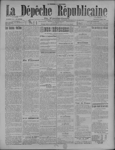 12/07/1922 - La Dépêche républicaine de Franche-Comté [Texte imprimé]