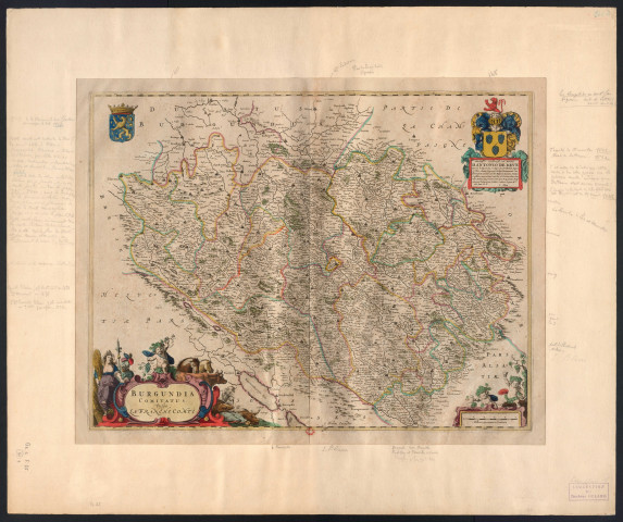 Burgundiae Comitatus vulgo La Franche-Comté. J. Blaeu excudit. 5 milliaria germanica communia. [Document cartographique] , 1663